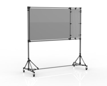 Double-sided magnetic board with punch panel