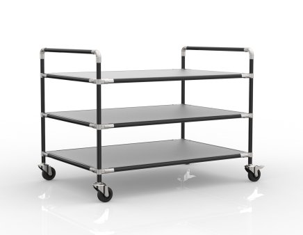 Antistatic shelf trolley with three shelves, 24040236