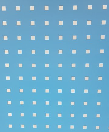 Blue perforated panel