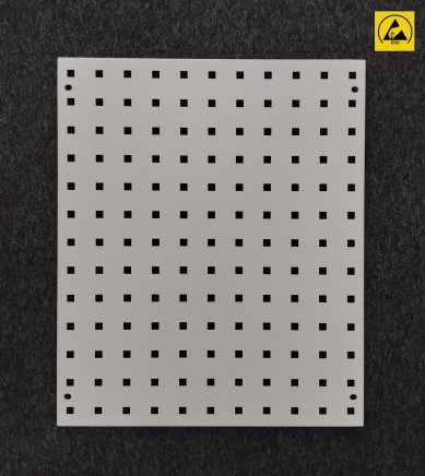 ESD perforated panel with mounting holes