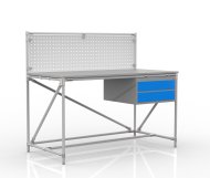 Workshop table with perforated panel width 1500 mm, 24040832