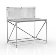 Workshop table from pipe system with perforated panel 240408312 (3 models)