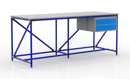 Workshop table with container with two drawers width 2000 mm, 240405314 - 3