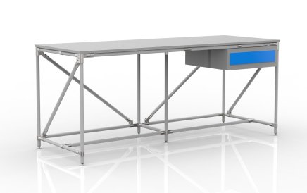 Workshop table with container with one drawer width 2000 mm, 240405313 - 1