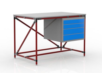 Workshop table with container with four drawers 24040533 (3 models) - 2