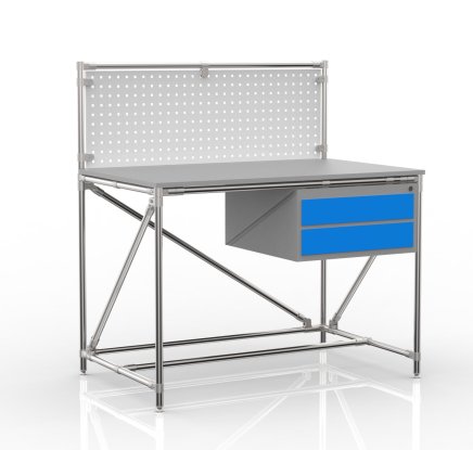 Workshop table from pipe system with perforated panel 240408314 (3 models) - 4