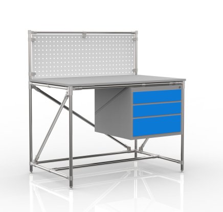 Workshop table from pipe system with perforated panel 240408315 (3 models) - 4