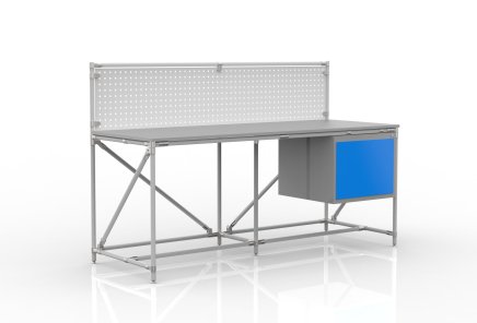 Workshop table with perforated panel width 2000 mm, 240408311