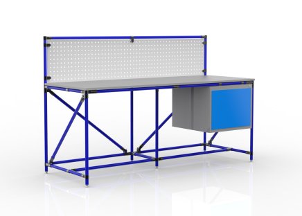 Workshop table with perforated panel width 2000 mm, 240408311 - 3