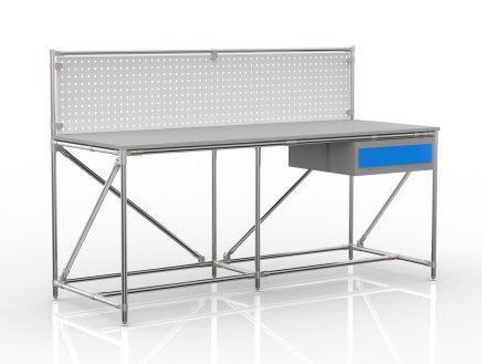 Workshop table with perforated panel width 2000 mm, 24040837 - 4