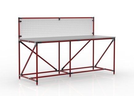 Workshop table with perforated panel width 2000 mm, 24040836 - 2