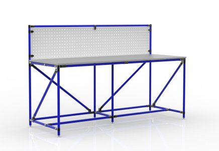 Workshop table with perforated panel width 2000 mm, 24040836 - 3