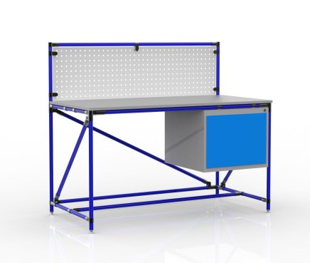 Workshop table with perforated panel width 1500 mm, 24040835 - 3