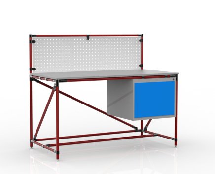 Workshop table with perforated panel width 1500 mm, 24040835 - 2