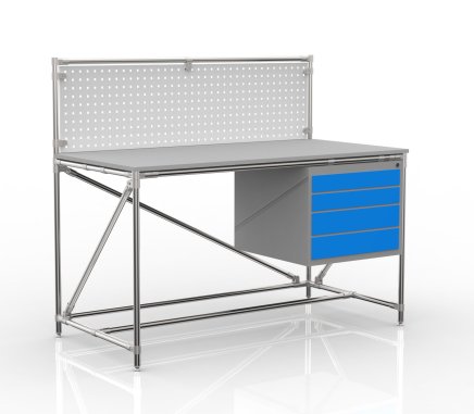 Workshop table with perforated panel width 1500 mm, 24040834 - 4