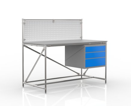 Workshop table with perforated panel width 1500 mm, 24040833 - 4