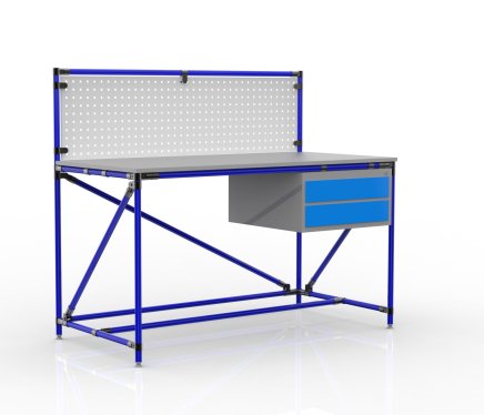 Workshop table with perforated panel width 1500 mm, 24040832 - 3