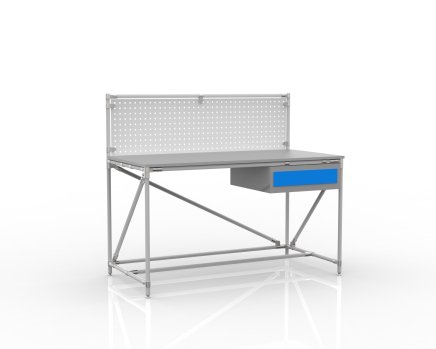 Workshop table with perforated panel width 1500 mm, 24040831