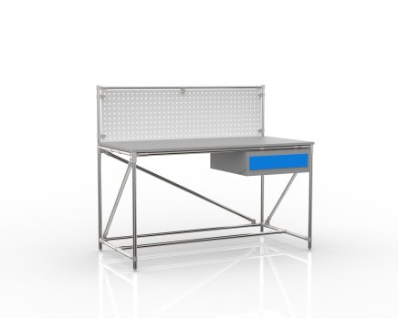 Workshop table with perforated panel width 1500 mm, 24040831 - 4