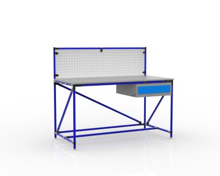 Workshop table with perforated panel width 1500 mm, 24040831 - 3