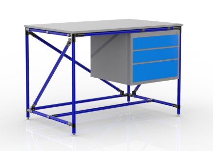 Workshop table with container with three drawers 24040532 (3 models) - 3