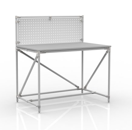 Workshop table from pipe system with perforated panel 240408312 (3 models) - 1