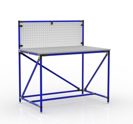 Workshop table from pipe system with perforated panel 240408312 (3 models) - 3