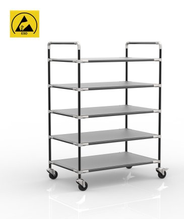 Antistatic shelf trolley with five shelves, 24040237 (4 models)