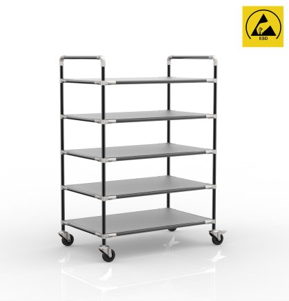 Antistatic rack trolley with five shelves, 24040237 (4 models)