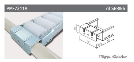 Roller track holder type PM-7311A