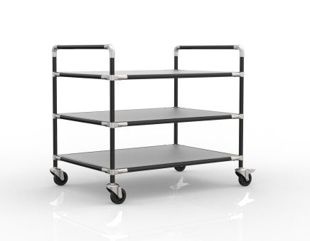 Antistatic shelf trolley with three shelves, 24040235