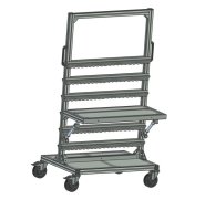 Cart with shelf for hanging KLT boxes 24022203