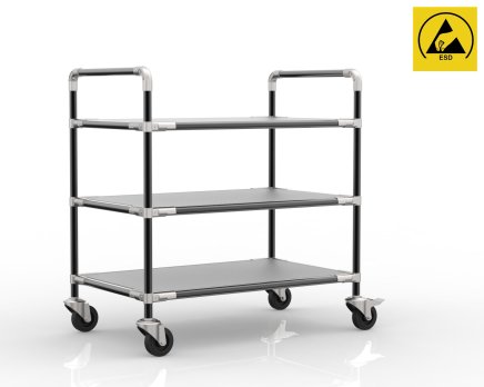 Antistatic rack trolley with three shelves, 24040233 (4 models)