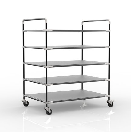 Antistatic shelf trolley with five shelves, 24040240