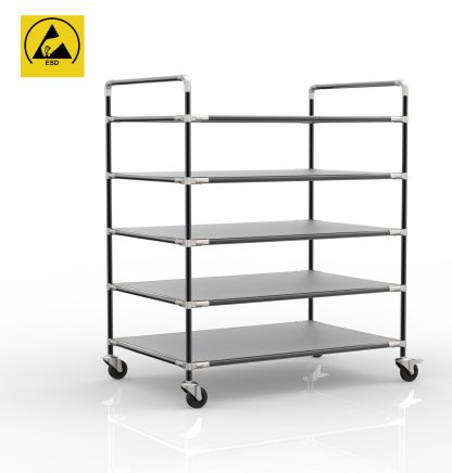 Antistatic shelf trolley with five shelves, 24040240 - 2