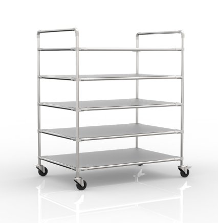 Antistatic shelf trolley with five shelves, 24040240 - 1