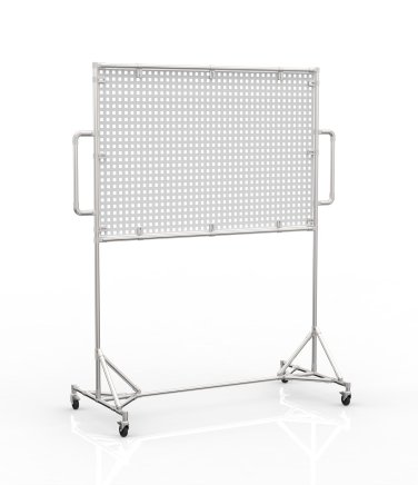 Mobile whiteboard with perforated panel 24042532