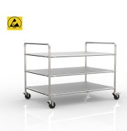 Antistatic shelf trolley with three shelves, 24040236
