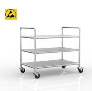 Antistatic shelf trolley with three shelves, 24040234