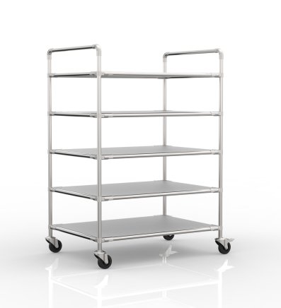 Antistatic shelf trolley with five shelves, 24040239 - 1