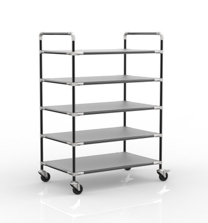 Antistatic shelf trolley with five shelves, 24040238 - 2