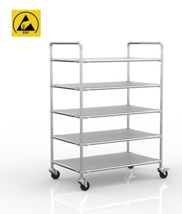 Antistatic shelf trolley with five shelves, 24040237 (4 models) - 1