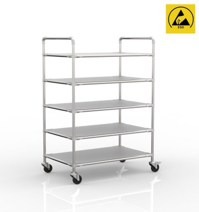 Antistatic rack trolley with five shelves, 24040237 (4 models) - 1