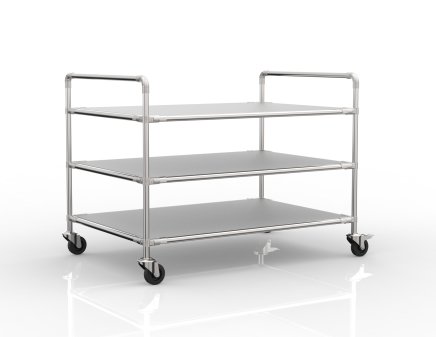 Antistatic shelf trolley with three shelves, 24040236 - 1