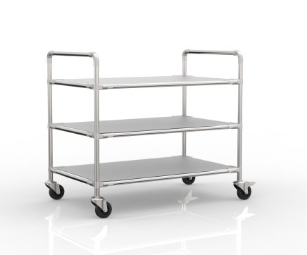 Antistatic shelf trolley with three shelves, 24040234 - 1