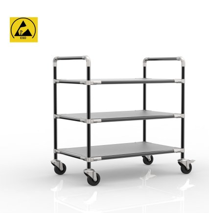 Antistatic shelf trolley with three shelves, 24040233 (4 models) - 2