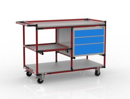 Tailor-made tubular system workshop trolley with container 22082105 - 2