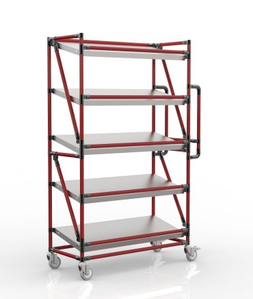 Shelving trolley for crates with 1000 mm wide inclined shelves, SP10040 (4 models)