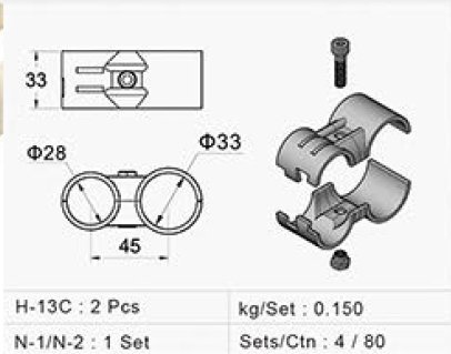 Metal clutch - set HJ-13CBK - 2