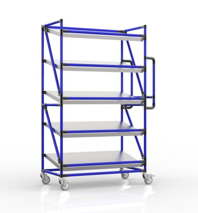 Shelving trolley for crates with inclined shelves 1000 x 500 mm, SP10050